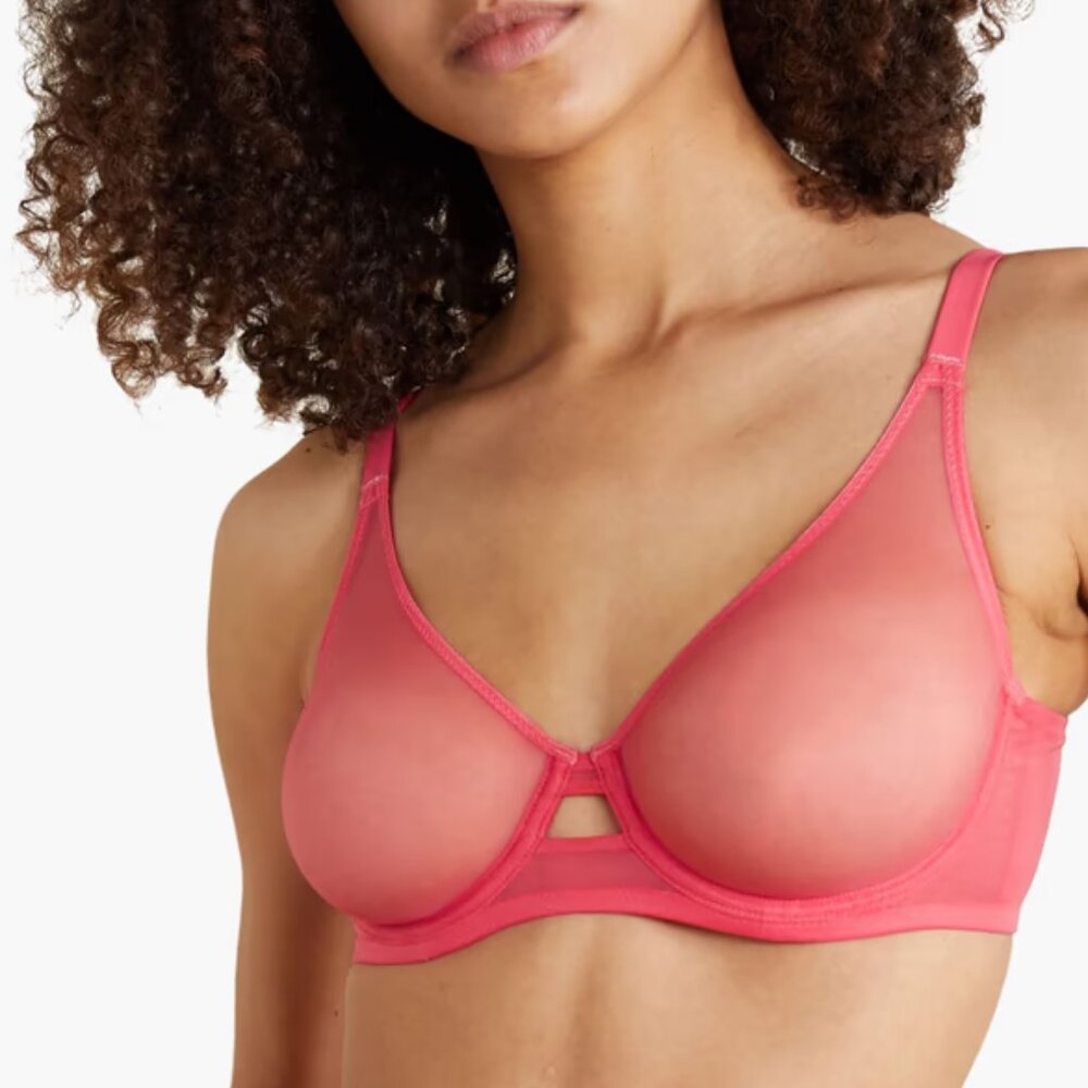AGENT PROVOCATEUR Lucky Tulle Underwired Bra in Pink Size32B NWT